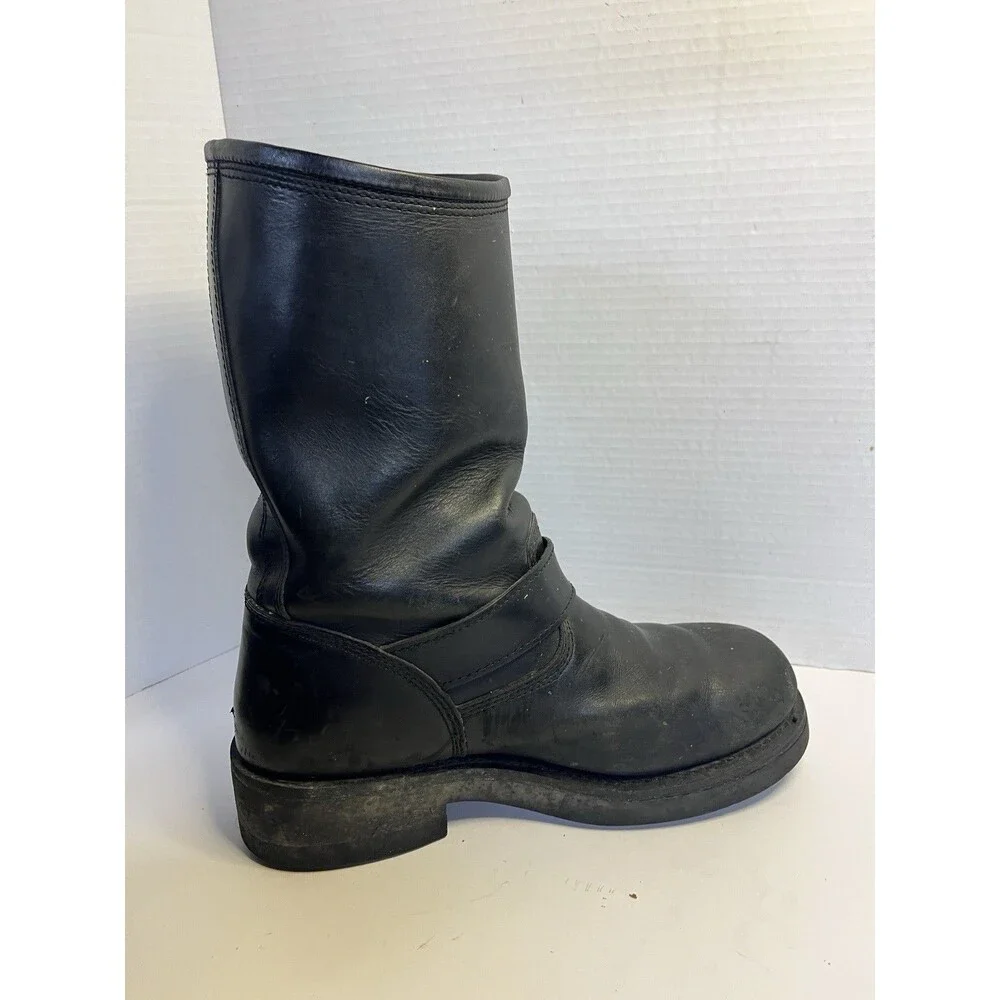 HARLEY DAVIDSON Mega Conductor Engineer Motorcycle Men’s 9.5 W Boots Silver Logo